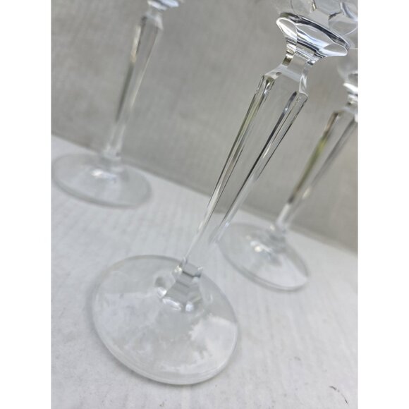 Set 6 Mikasa Briarcliffe Water Goblet Glasses 8 3/8" Blown Glass Dbl Silver Strp - Picture 5 of 10